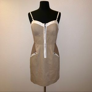 hinge zipper front mini dress